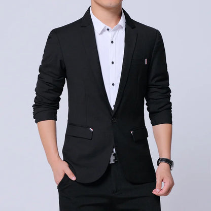 Blazer Men's Fashion Premium Business Outdoor Gentleman Self-cultivation English Style Solid Color Casual Hosts Weddings Blazer