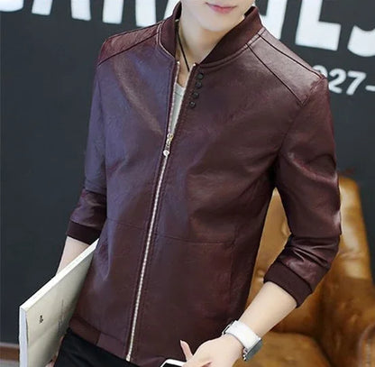 Brown Casual Men's Suit Jackets Trendy 2025 Korean Style Clothes Male Leather Blazer Single Models Luxury Designer Menswear Coat