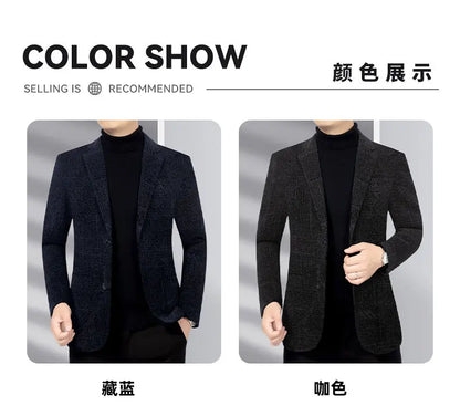 Blazer Men's Business Gentleman Wedding Fashionable Solid Color Best Man, Slimming and Casual Middle-aged and Elderly Blazer