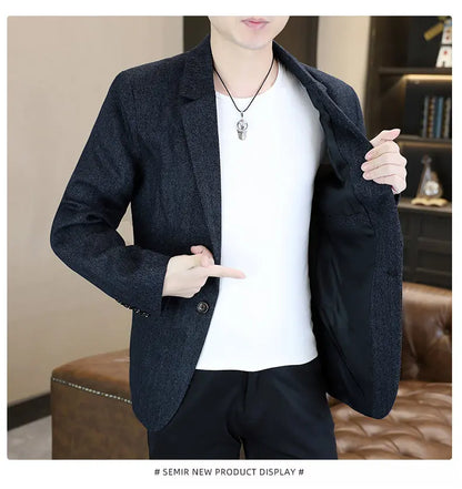Blazer Men's Fashion Business Gentleman Groom Professional Gentleman Form-fitting Versatile Casual Formal Wear High-end Blazer
