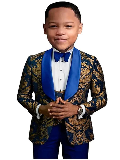 4 Pices Slim Fit Dresswear Suit Set For Formal Occasion Handsome Boys Christmas Set Customize High Quality Tuxedo