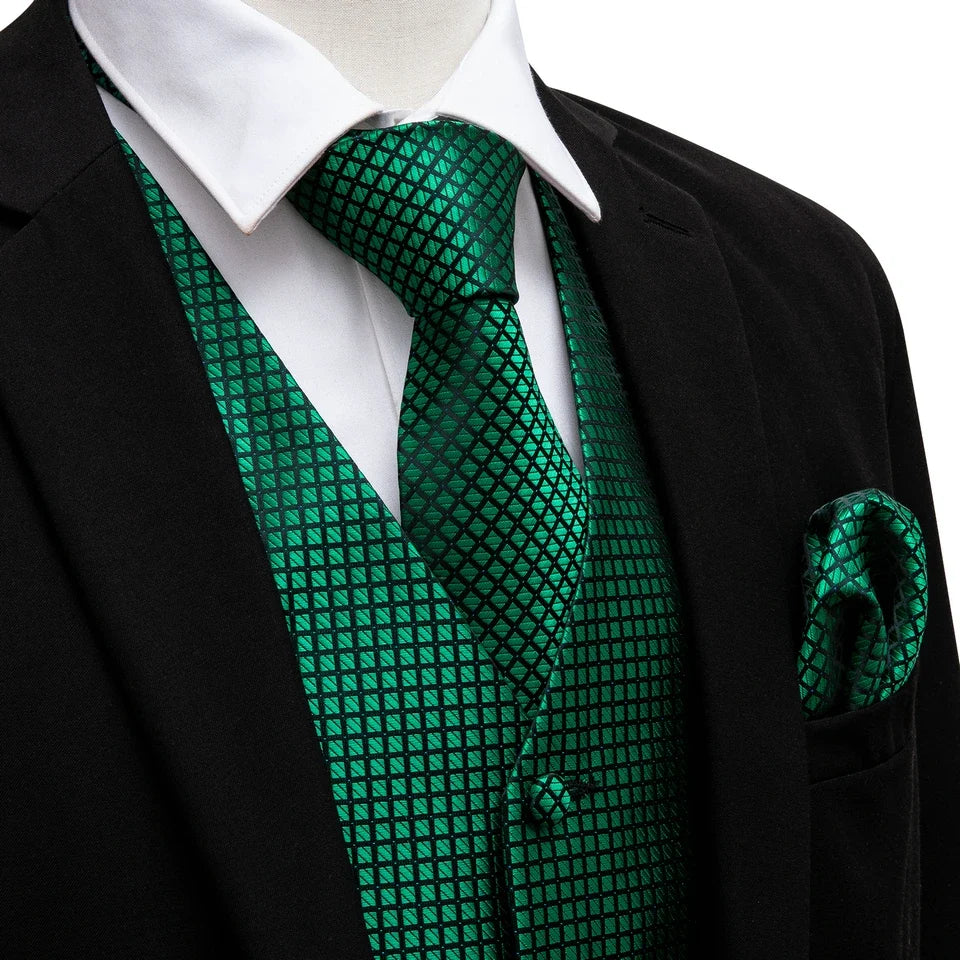 Men's Vest Paisley V-Neck Single Breasted Formal Waistcoat for Wedding Business Party