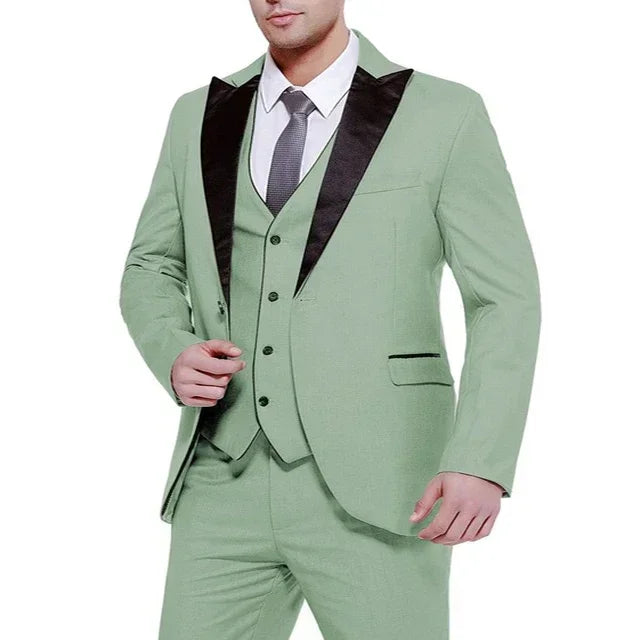 Elegant Champagne Wedding Men Suit Groom Tuxedo Slim Fit Prom Blazer Hombre Casual High Quality Custom 3 Piece Set Costume Homme