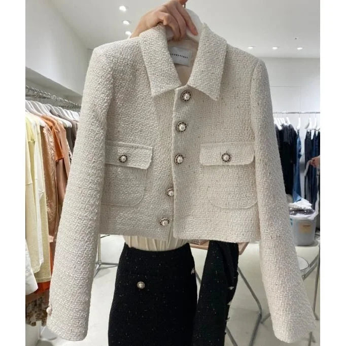 Fashionable Short Tailored Jacket Women's Loose Fit Perfume Style Korean Version Spring Autumn New Popular West Suit Top