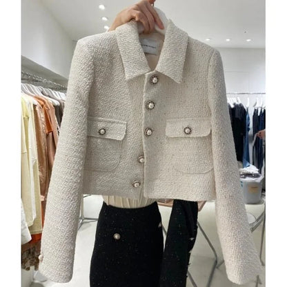Fashionable Short Tailored Jacket Women's Loose Fit Perfume Style Korean Version Spring Autumn New Popular West Suit Top