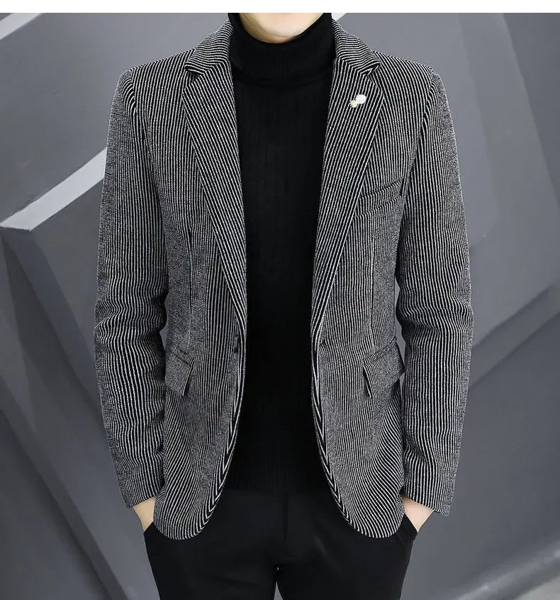 Blazer Autumn and Winter Men Fashionable Outdoor Wedding Slimming Business Casual Korean Version Golden Mink Velvet Girl Blazer