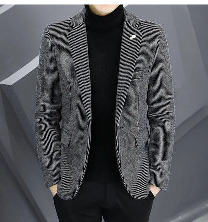 Blazer Autumn and Winter Men Fashionable Outdoor Wedding Slimming Business Casual Korean Version Golden Mink Velvet Girl Blazer