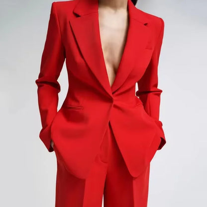 Mint Green 2-Piece Women's Pant Suits Elegant Wedding Occasion Clothing Slim Fit Formal Office Lady Blazer Set(Jacket+Pants)