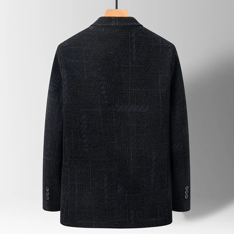 2025 Men's Casual Business Suit Coat with Fur High-Quality Fashionable Stylish Versatile Outerwear for Men