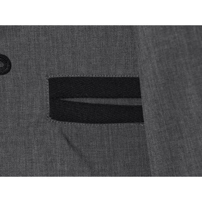 Elegant Chic Frog Fastening Blazers for Women Long Sleeve High Round Neck Blazer with Contrasting Frog Clasp & Cuffs and Pockets