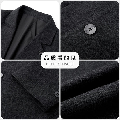 Men's Smart Casual Blazer Single Breasted Dark Pattern Coffee & Grey Spring Autumn
