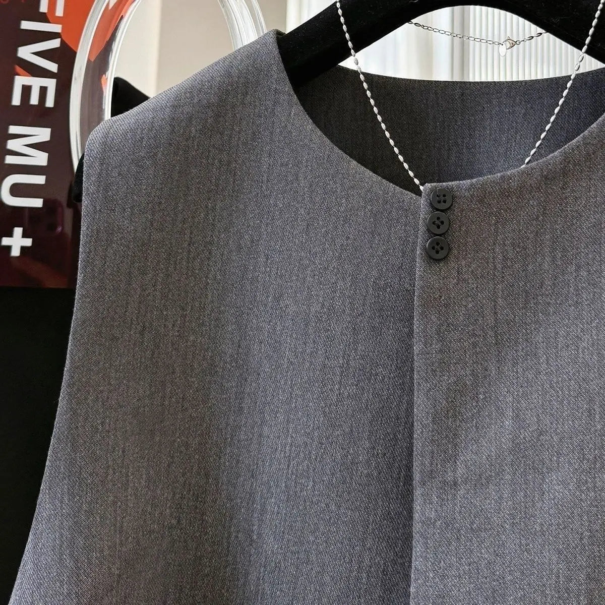 Women Blazer Vest New Spring Summer O-Neck Lined Coat Cardigan Sleeveless Jacket Casual Solid Short Suits Waistcoat Tank Tops