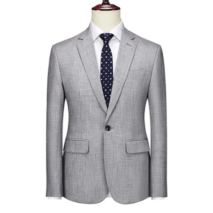 Men's Slim Fit Business Blazer – Single Breasted Formal Suit Jacket for Office & Casual Wear