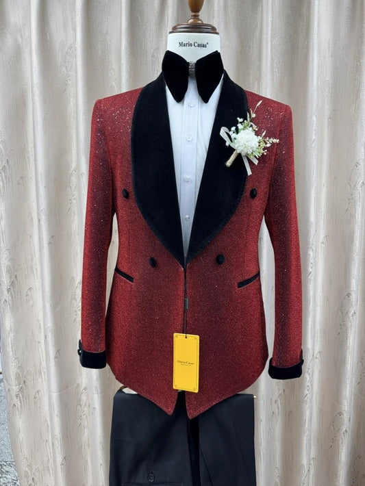 Autumn New Gilted Velvet Suit Set 2 Pieces Business Party Tuxedo Elegant Handsome Men's Suits Dancing Wear Plus Size Tuxedo