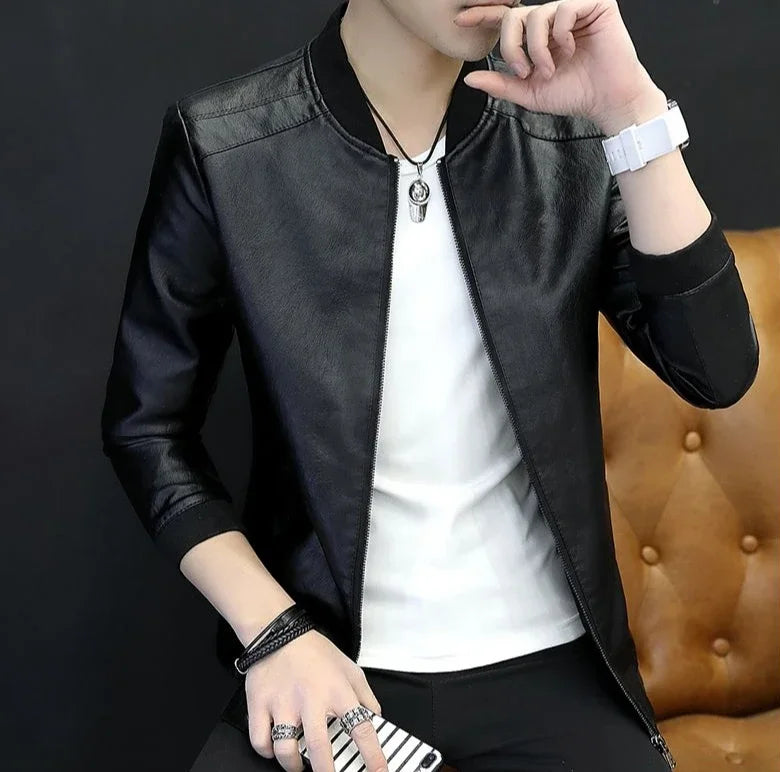 Brown Casual Men's Suit Jackets Trendy 2025 Korean Style Clothes Male Leather Blazer Single Models Luxury Designer Menswear Coat
