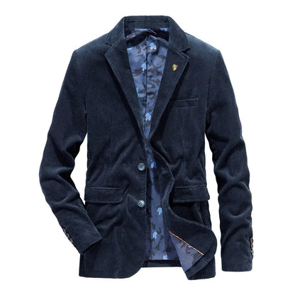 High Quality Men's Corduroy Blazer Oversized Male Suit Jacket Solid Casual Blazers Men Clothing Leisure Suit Coats 4XL