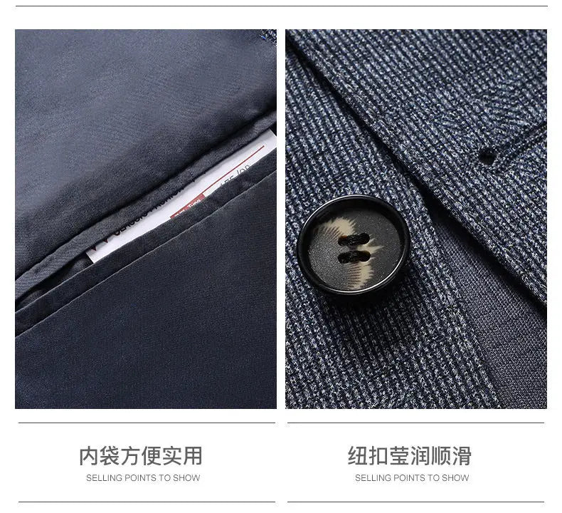 Blazer's New Men's Fashionable Business Wedding Banquet Casual Hosting Dress Showcases A High-end Middle-aged Gentleman Blazer