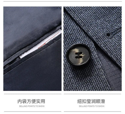 Blazer's New Men's Fashionable Business Wedding Banquet Casual Hosting Dress Showcases A High-end Middle-aged Gentleman Blazer