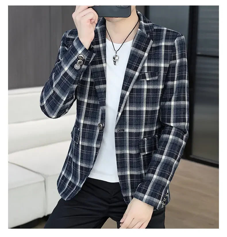 Blazer Men's Fashion Business Gentleman Groom Professional Gentleman Form-fitting Versatile Casual Formal Wear High-end Blazer
