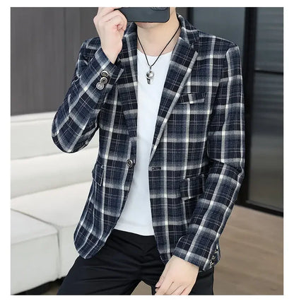 Blazer Men's Fashion Business Gentleman Groom Professional Gentleman Form-fitting Versatile Casual Formal Wear High-end Blazer