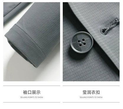 Thin-sleeved Sunscreen Blazer Fashionable for Outdoor Travel, Camping, Wedding, Casual Wear. Korean-style Men's Slim-fit Blazer