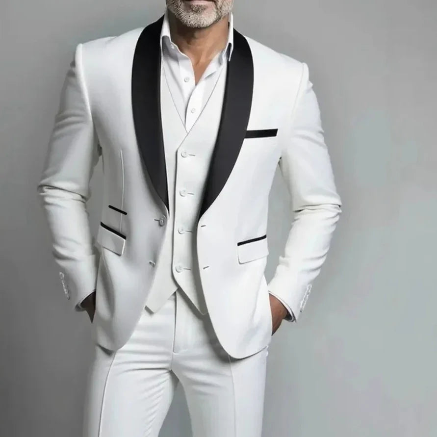 Ensemble costume homme 3 pièces : veste, gilet et pantalon / Affaires, marié, mariage, robe formelle, blazer, pantalon, gilet
