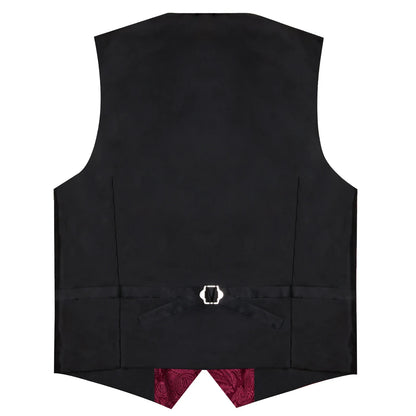 Men's Paisley Suit Vest – Single-Breasted Waistcoat with Tie, Handkerchief & Cufflinks for Weddings & Banquets