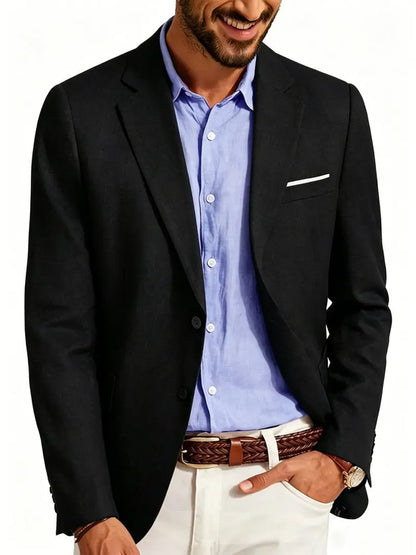 Mens Clothing 2026 Blazers Para Hombres Vintage Cotton Linen Single Button Designer Business Social Jaqueta Masculina Man Suits