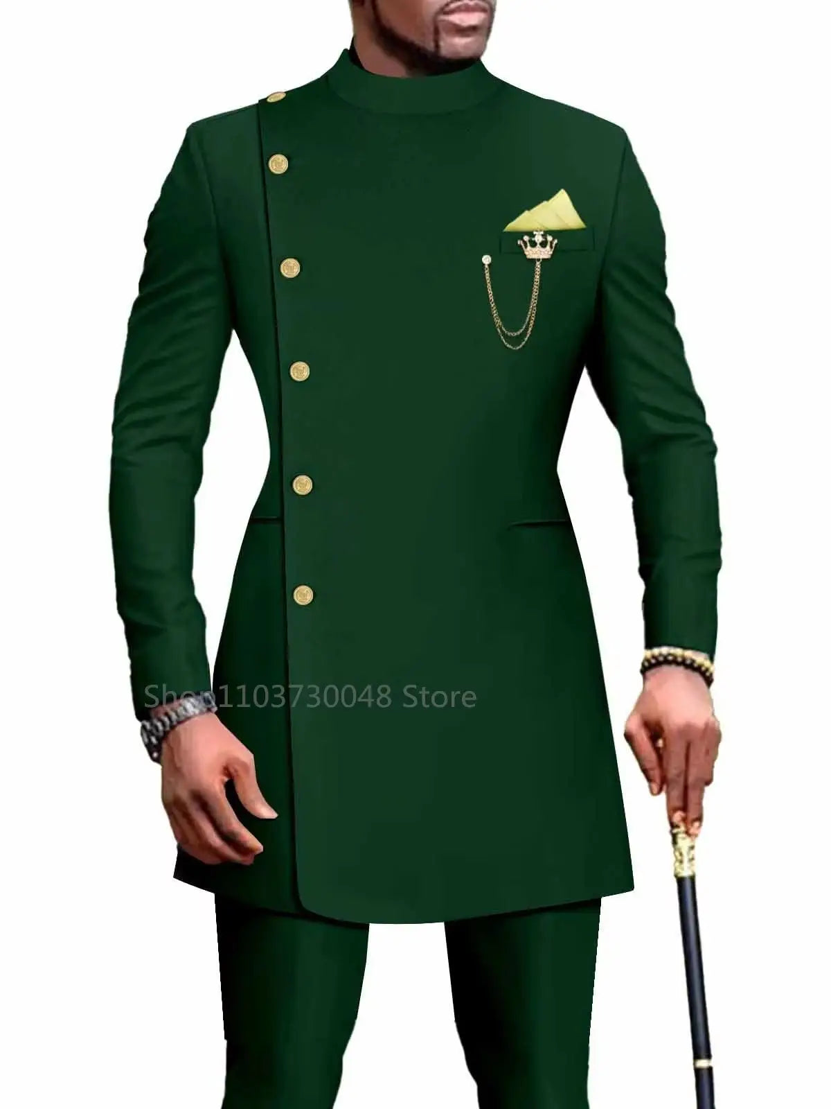 Tenues Homme avec Vêtements Africains Costume de Mariage Homme Blazer et Pantalon 2 Pièces Coupe Slim à Boutonnage Simple pour Dîner et Bal de Promo