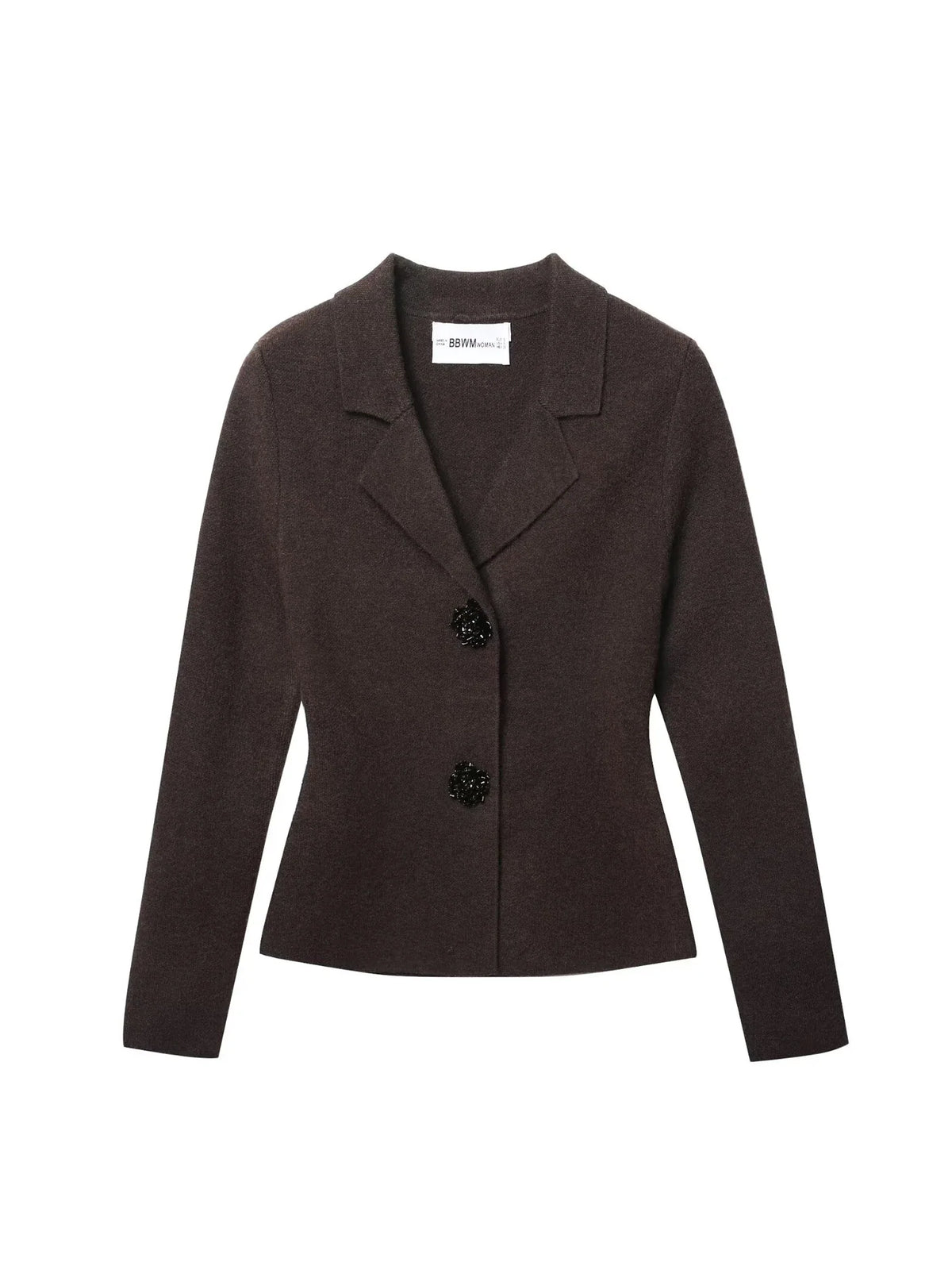 Women's Brown Blazer Jacket 2000s Vintage Long Sleeve Single Breasted Office Ladies V-Neck Suit Coat Outerwear Spring Autum 2025