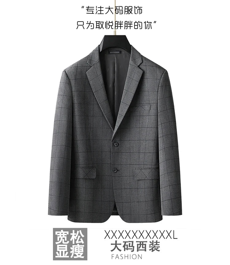 Fashionable Middle-Aged Large Size Suit XL-9XL Handsome Banquet High Quality Business Casual Loose Fit Jacket for plus Size Men