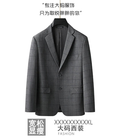 Fashionable Middle-Aged Large Size Suit XL-9XL Handsome Banquet High Quality Business Casual Loose Fit Jacket for plus Size Men