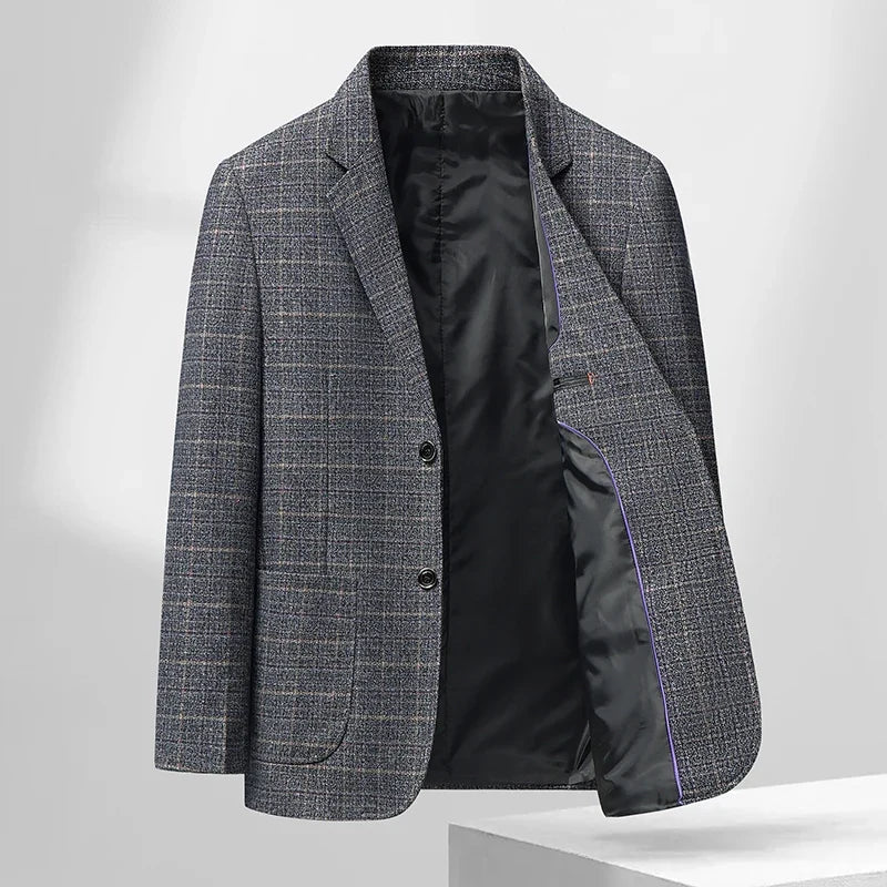 Blazer Autumn and Winter Men's Fashion Business Outdoor Travel Checkered Wedding Youth Slimming Casual High Formal Wear Blazer