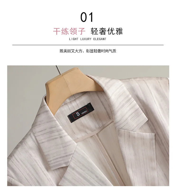Elegant Women 2025 Spring Summer Professional Suit OL Business Interview Manager Commuting Work Wear Blazer And Pants Sets