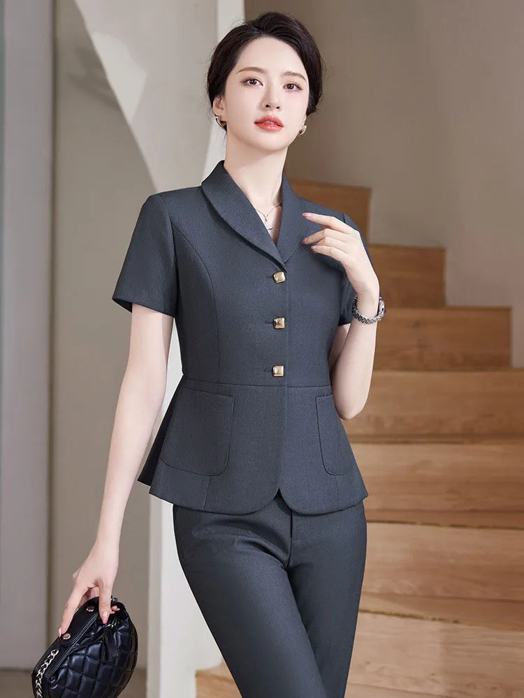 2024 Summer Formal OL Styles Women Professional Office Work Wear Pantsuits with Pants and Jackets Career Interview Skirts Set
