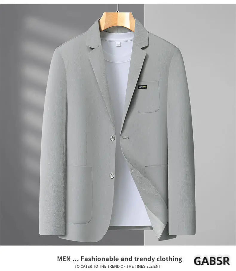 Blazer Men's Fashion Business Outdoor Travel Youth Campus Wedding Versatile Host Shaping Casual Korean Style Thin Style Blazer