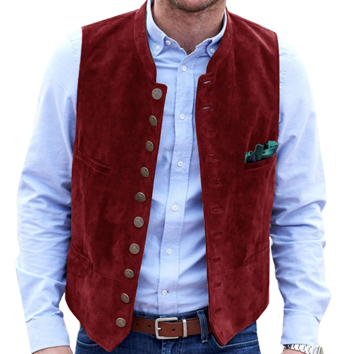 Men's Formal Vest Single-Breasted Sleeveless Waistcoat for Business & Daily Wear – Multiple Colors