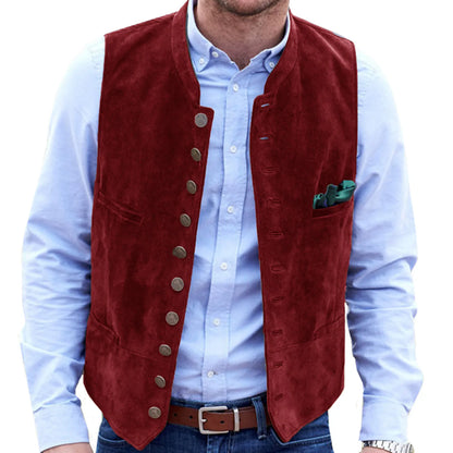 Men's Formal Vest Single-Breasted Sleeveless Waistcoat for Business & Daily Wear – Multiple Colors