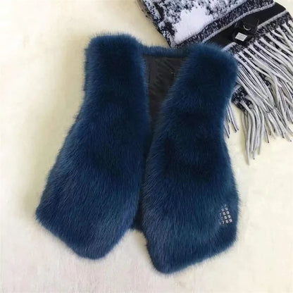 Women Fur Vest New Autumn Winter Female Waistcoat Korean Warm White Black Pink Faux Fur Jacket Fashion Tank Top Sleeveless Coats