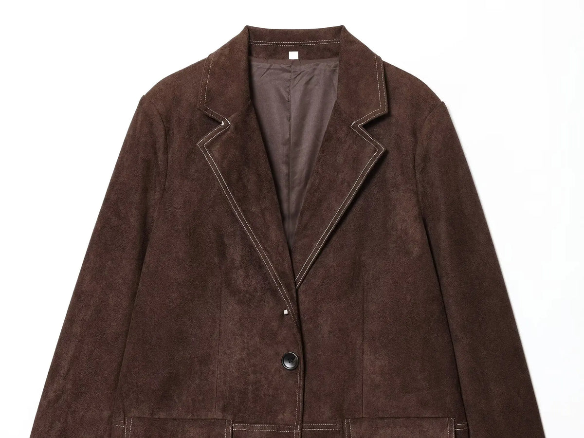 Fashionable Straight Leg Suit Jacket Women's Business Casual Long Sleeve Polyester Coat JNLEAOG Autumn New Arrival
