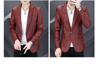 Brand Hot Stamping Casual Business Suit Jacket Men Retro Slim Fit Casual Suit Jackets Social Banquet Office Uniform Blazers 2026
