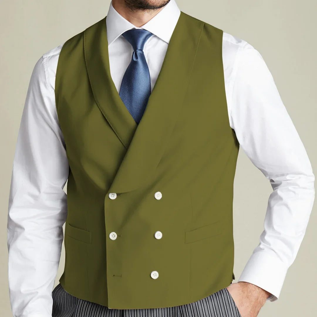 Men's Double Breasted Vest for Weddings, Business & Formal Occasions