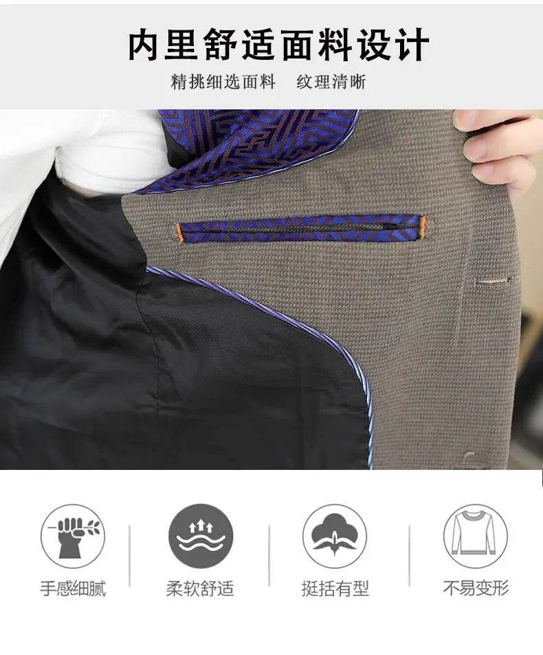 Blazer Men Business Gentleman Leisure Korean Wedding Fashion Trend, Slimming, Versatile, High-end Casual, High-end Woolen Blazer