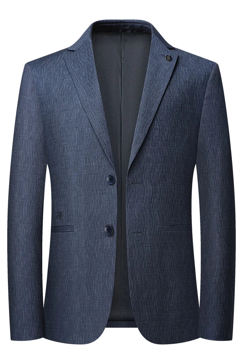 Men's Slim Fit Blazer Fashion Handsome Trend 2025 76% Polyester 19% Viscose 5% Spandex M-4XL Comfortable Stretchy Blazer