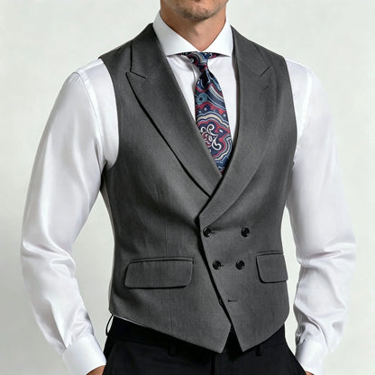 Men's Formal Vest Double Breasted Waistcoat for Weddings Banquets and Business