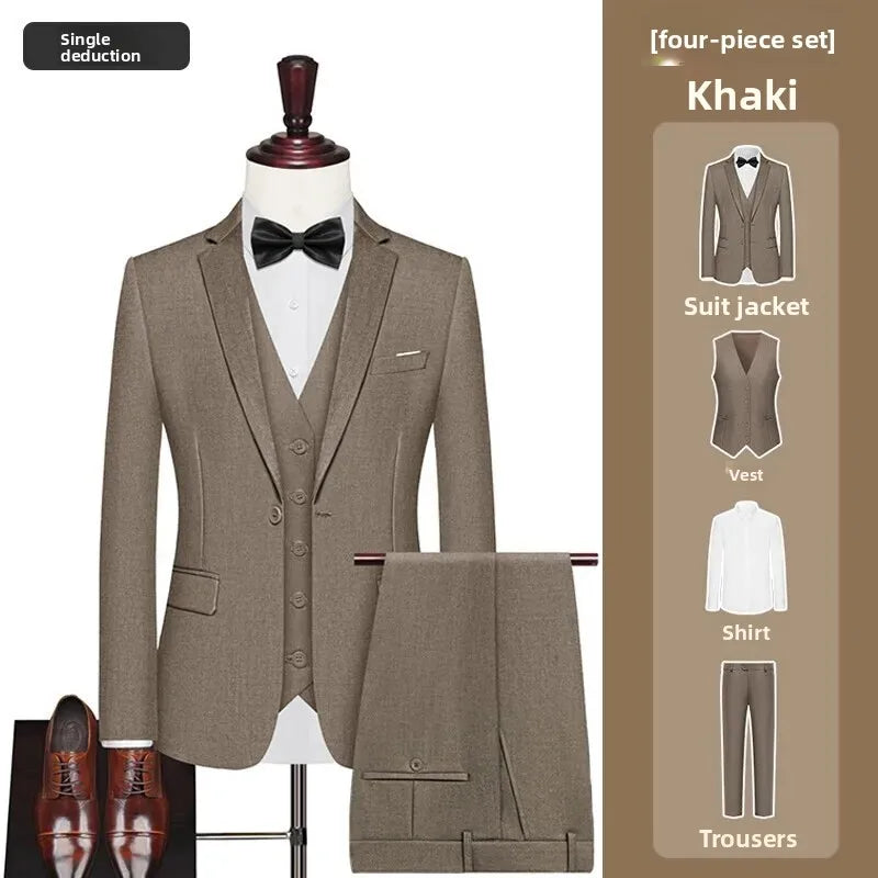 Men's Wedding Suit – Single Breasted Smart Casual Formal Suit for Groom & Business