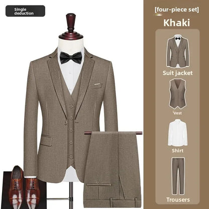 Men's Wedding Suit – Single Breasted Smart Casual Formal Suit for Groom & Business