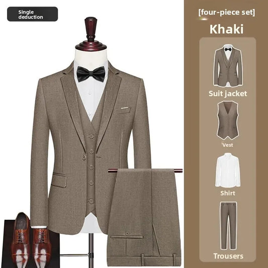 Men's Wedding Suit – Single Breasted Smart Casual Formal Suit for Groom & Business