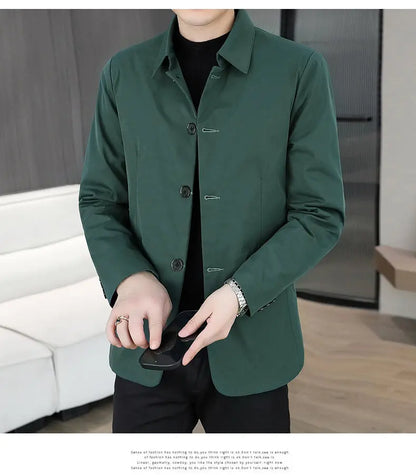 Blazer Men's Business Gentleman Wedding Fashion Best Man Solid Color Slim Fit Casual Mink Velvet with Cotton Thickened Blazer