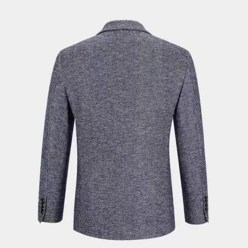 Wool Blend Classic Fashion Patterned Tweed Single-Breasted Blazer Jacket